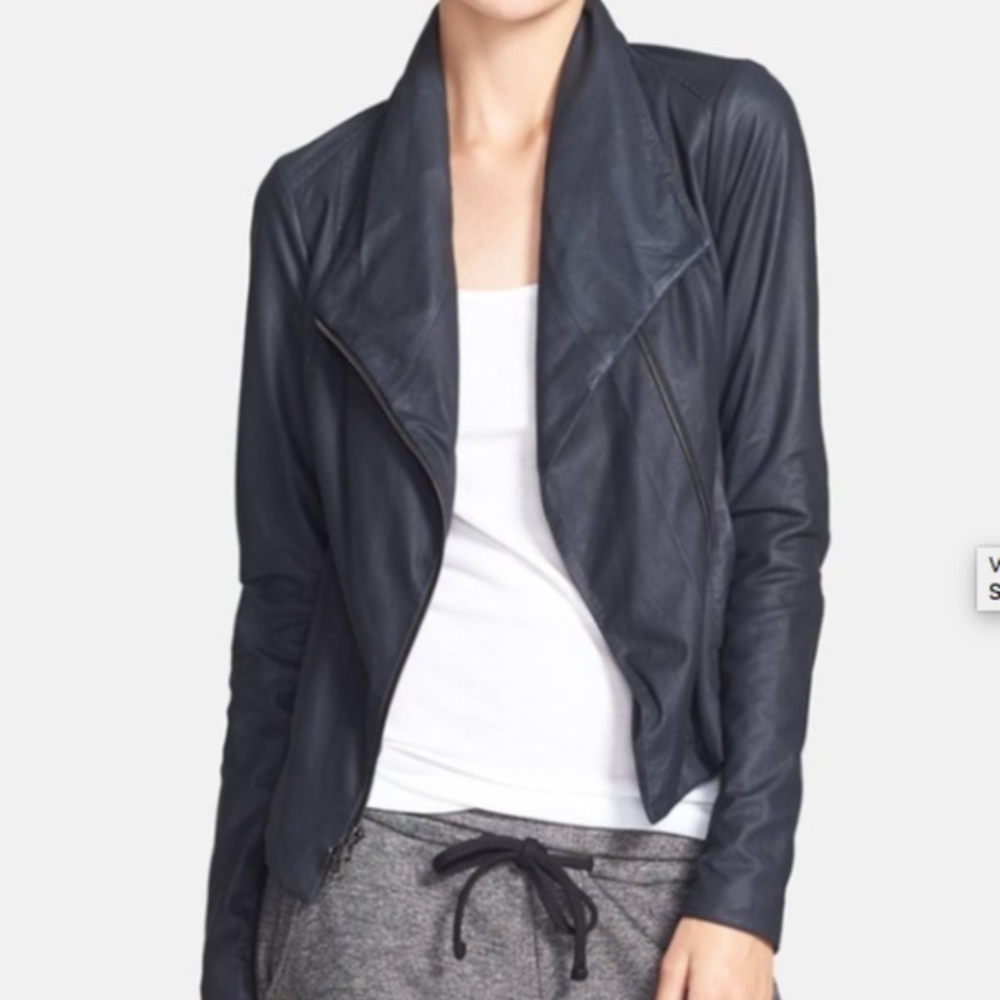 Vince Classic 'Scuba' Leather Jacket